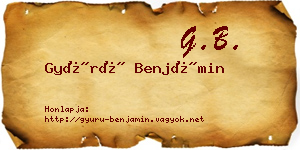 Gyürü Benjámin névjegykártya