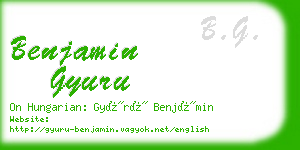 benjamin gyuru business card